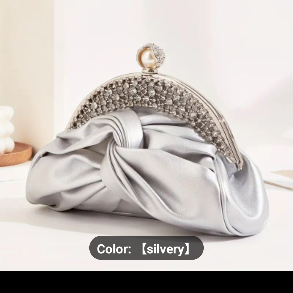 Elegant Silver Rhinestone Clutch